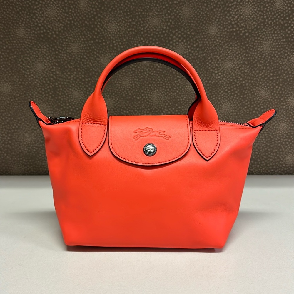 SOLD 🔥🔥🔥Longchamp LE PLIAGE XS Orange Leather Crossbody Bag - Picture 2 of 16
